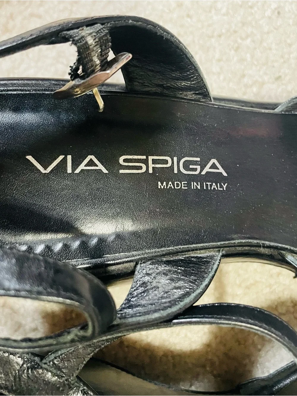 Via Spiga Leather Platform Sandals with Ankle Strap